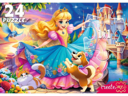 Пазлы   24 элемента Макси Принцесса с кошкой и щенком УК24-0212