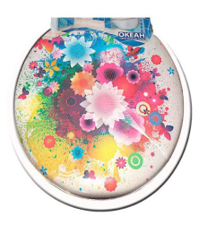 Сиденье для унитаза мягкое с рисунком Абстракция Океан 103-311-01-В-3