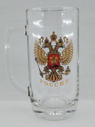 Кружка для пива стеклянная 330мл Герб России, в п/у Gid Glass D1485/12ch