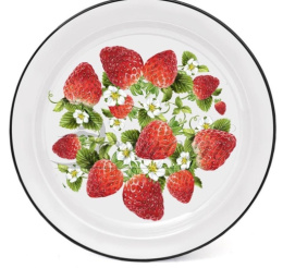 Блюдо эмалированное 2л d-36см h-3,5см Клубника Эстет ЭТ-72879