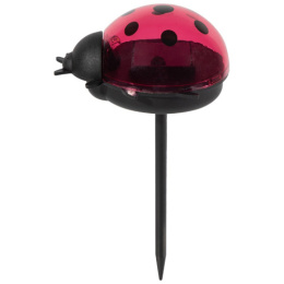 Фонарь садовый пластиковый 14см, на солнечной батарее, Божья коровка 7,6х6см Park 109245