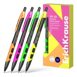 Ручка шариковая автоматическая ErichKrause ХR-30 Matic & Grip Accent, синяя 0,7мм 61083