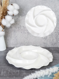 Менажница фарфоровая 6 секций круглая 250мм, белый DR-1079/752000