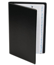 Книга телефонная с файлами для визиток, черная 2127.К-107
