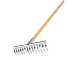 Грабли витые 14 зубьев из нержавеющей стали деревянный черенок, Россия ГВ-14