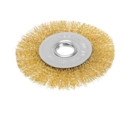 Крацовка для угловой шлифовальной машины 125мм, посадка 22,2мм, плоская из латунированной витой проволоки Matrix 74656