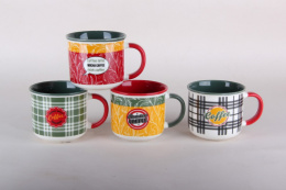 Кружка фарфоровая 270мл, 4 дизайна в ассортименте Коралл 8639