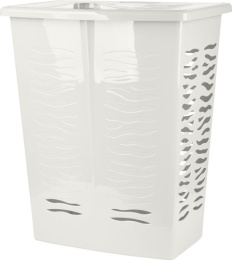 Корзина для белья пластиковая прямоугольная 60л 48х34,5х59,5см Regular, белое облако Keeplex KL170811048