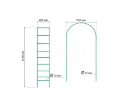 Арка садовая металлическая суперразборная 220х125х36,5см Простая LDN