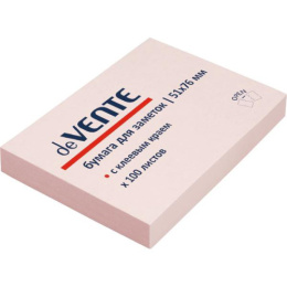 Блок самоклеящийся 76х51 розовый 100 листов Devente 2010310