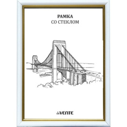 Фоторамка 21х30см пластиковая Devente серия 5 белая с золотом 9027036