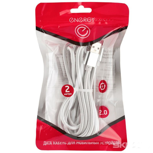 Кабель для мобильных устройств USB/MicroUSB, серебро Energy ET-29-2/104111
