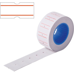 Этикет-лента 21х12 Devente белая с красной полосой 600шт. 2061700