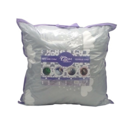 Подушка 70х70см Овечья шерсть (п/э 90, кант) в чемодане ДомВелл 