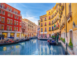 Алмазная мозаика на подрамнике 30х40см Город каналов НД-0506