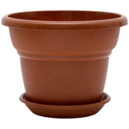 Горшок для цветов пластиковый Милано с поддоном 1,6л d-17см h-13см терракот 5plast 5PL0027