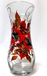 Ваза для цветов стеклянная кувшин h-26,5см Flora Вивьен, прозрачный/художка, в п/у Декор-Стиль Н 43737