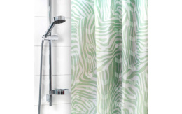 Штора для ванной полиэстер 180х180см 6666 12 колец, Зебра серая Вилина 2225-1