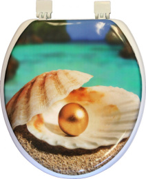 Сиденье для унитаза мягкое с рисунком Жемчужина Океан 103-311-01-В-26