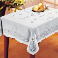 Скатерть виниловая прямоугольная 150х230см, белый Embossed С629