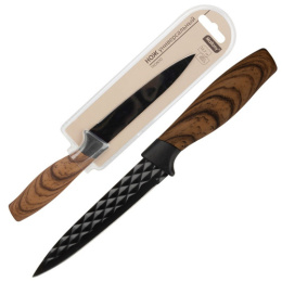 Нож стальной Tronto 127мм с покрытием non-stick, пластиковая ручка "под дерево", универсальный Mallony 110645