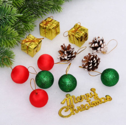 Елочные игрушки набор 13шт. Merry Christmas 11х13см, микс Серпантин 201-5255