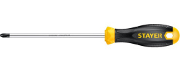 Отвертка + 1х100мм обрезиненная (двухкомпонентная) ручка, с магнитным наконечником, Hercules Stayer 2510-1-10