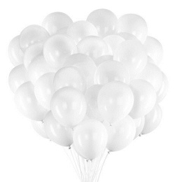 Шар однотонный 30см белый 591875