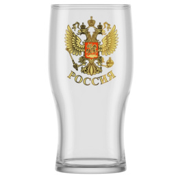 Бокалы для пива стеклянные набор 2шт. 500мл Герб России, в п/у Декостек 305/2-Д