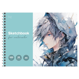 Тетрадь  20 листов скетчбук BG Стихия, гребень, для акварели СА520ГР_61989