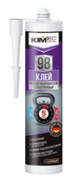 Клей "KIM TEC" 98 мгновенный монтаж сверхпрочный, бежевый  280мл 03-01-98
