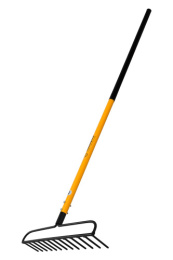 Грабли прямые 13 зубьев металлические, металлический сборный черенок Tornadica TOR-32RK440UN