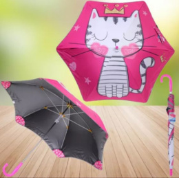 Зонт детский (трость) KidsZontik Кошечка, светоотражающие элементы Ultramarine 371-056