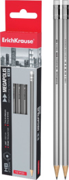 Карандаш чернографитный с ластиком ErichKrause Megapolis 101, шестигранный ЕК32860