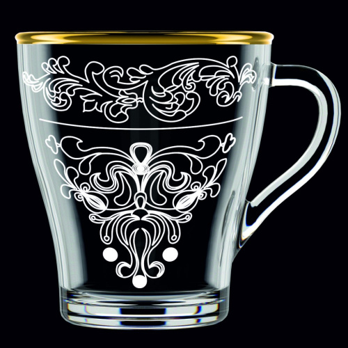 Кружка стеклянная 250мл Грация Буржон Декостек 1649-ГЗ4