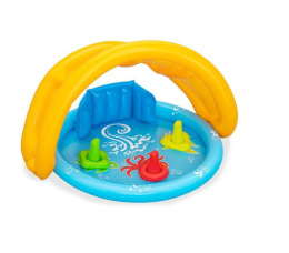 Бассейн надувной детский  31л 115х89х76см Lil' SeaShapes, со спинкой, с навесом от солнца, заплатка для ремонта BestWay 52568/104786