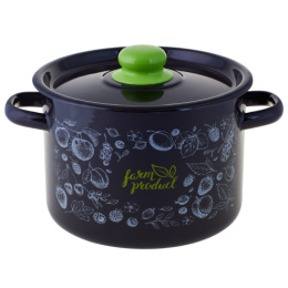 Кастрюля эмалированная  2,9л цилиндрическая с металл. крышкой с декором Berry / Домашние ягоды Appetite 1с16с/1