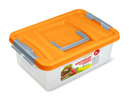 Контейнер для продуктов пластиковый  6,0л прямоугольный с ручками Martika С205П