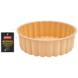 Форма для выпечки силиконовая круглая d-19см Roseo, рифленая Mallony 107813