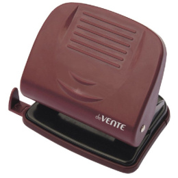 Дырокол  30 листов Devente Stripe, пластиковый, с линейкой, бордовый 4020340