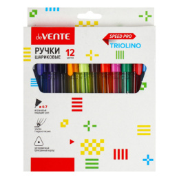 Ручки шариковые набор 12 цветов Devente Triolino Translucent серия Speed Pro 5073111