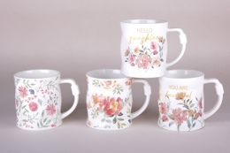 Кружка фарфоровая 450мл Акварель, 4 дизайна в ассортименте Коралл 8077
