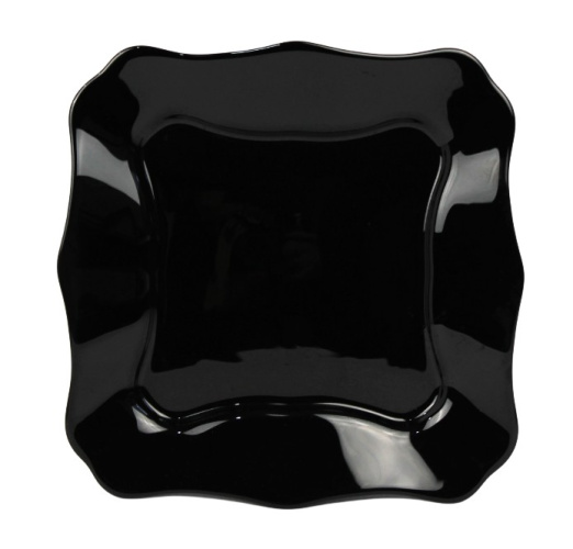 Тарелка стеклокерамическая мелкая квадратная 210мм черный Фокус 100ч-ткв10
