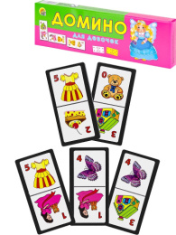 Домино детское Для девочек, пластиковые детали ИН-4863