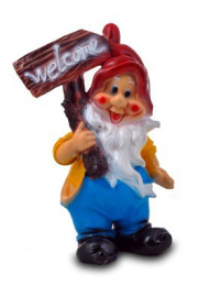 Фигурка садовая гипсовая Гном с табличкой 34х50см ГусьДекорЛюкс 2С46