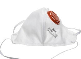 Полумаска фильтрующая плоская, с клапаном выдоха, FFP1, многослойная Dexx 11102