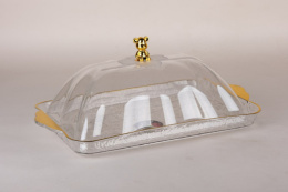 Блюдо пластиковое прямоугольное с крышкой 36,5х24,5х14,5см, для сервировки Коралл 8702