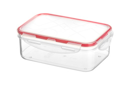 Контейнер для СВЧ пластиковый 1,0л прямоугольный с зажимами Modena, прозрачный Homver 221111106/03