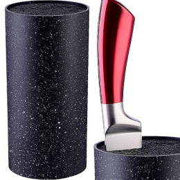 Подставка для ножей пластиковая со вставкой круглая 220мм d-110мм, черный с белой крапинкой Mayer & Boch 40437