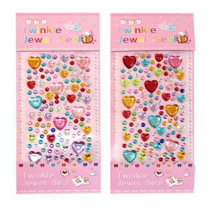Наклейки Стразы Сердечки 9х15см Р22072-9 ТКН1008-4